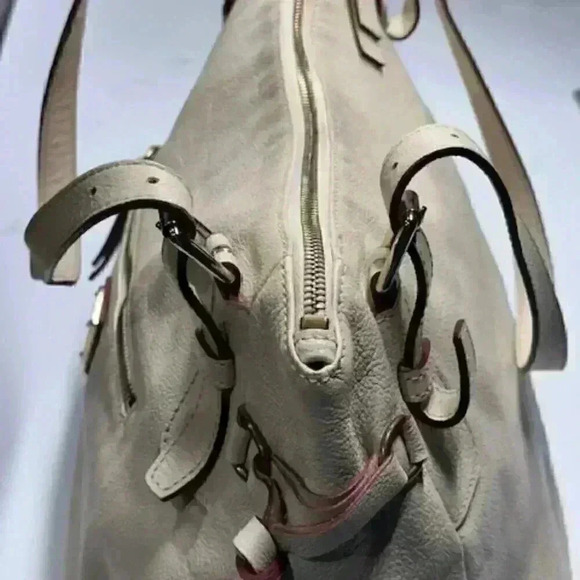 Dooney & Bourke Pebbled Leather Nina Bag/Tote/Sachel/Shoulder Bag Cream Color - Picture 8 of 16